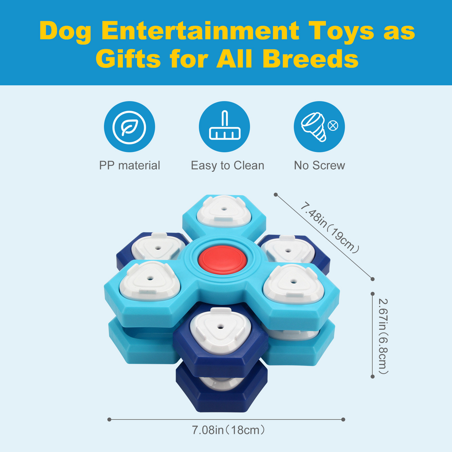 Dog Treat Puzzle Toy | 1-4 Level IQ Enrichment Slow Feeder