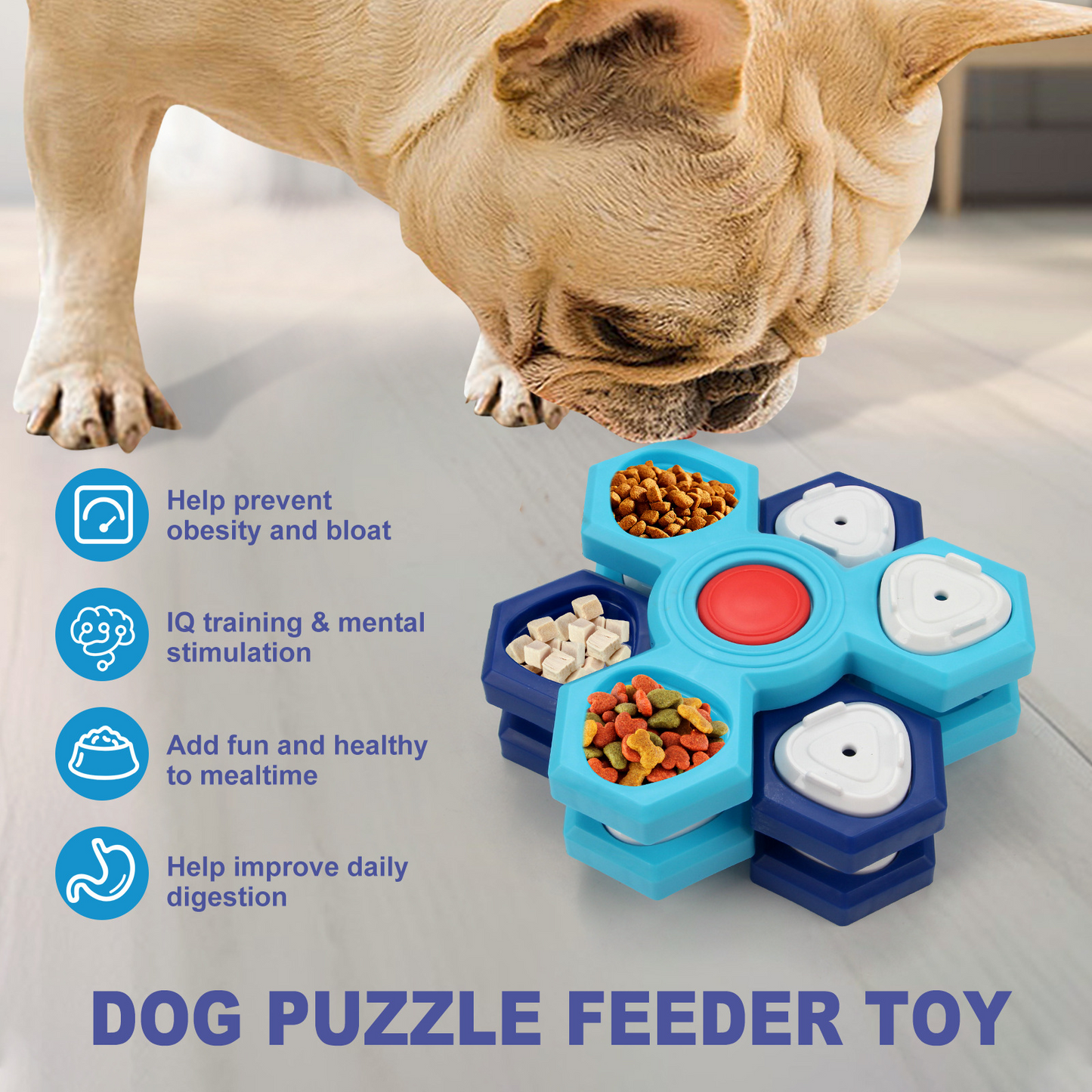 Dog Treat Puzzle Toy | 1-4 Level IQ Enrichment Slow Feeder
